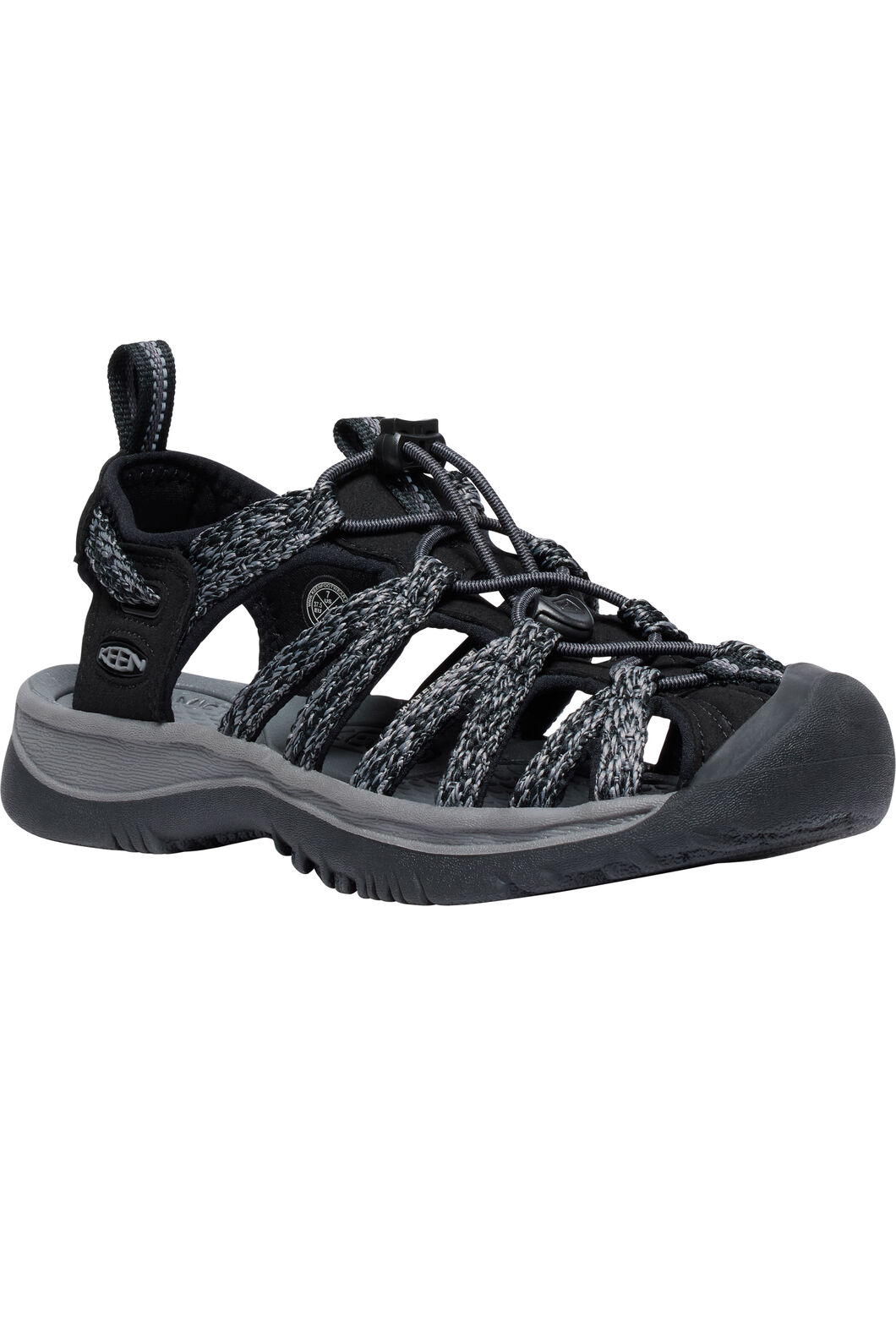 KEEN Women's Whisper Sandals, Black/Steel Grey, hi-res