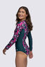 Macpac Women's Southshore Long Sleeve Surfsuit, Deep Teal Shatter, hi-res