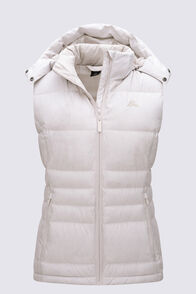 Macpac Women's Aurora Hooded Down Vest, Moonbeam, hi-res