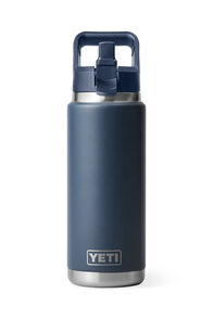 YETI® Rambler® Bottle with Straw Cap — 26 oz, Navy, hi-res