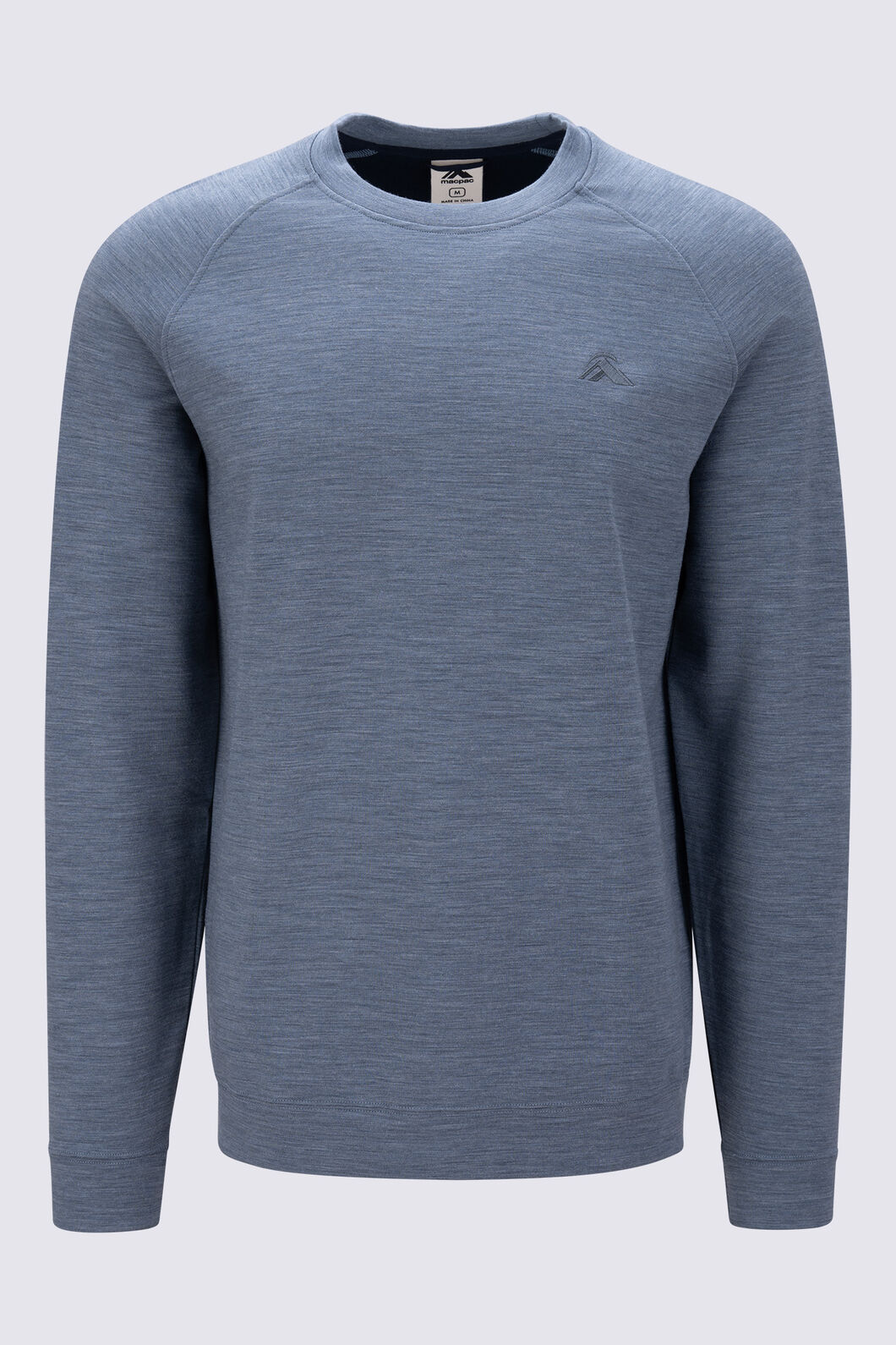 Macpac Men&rsquo;s 280 Merino Long Sleeve Crew, Stormy Weather Marle, hi-res