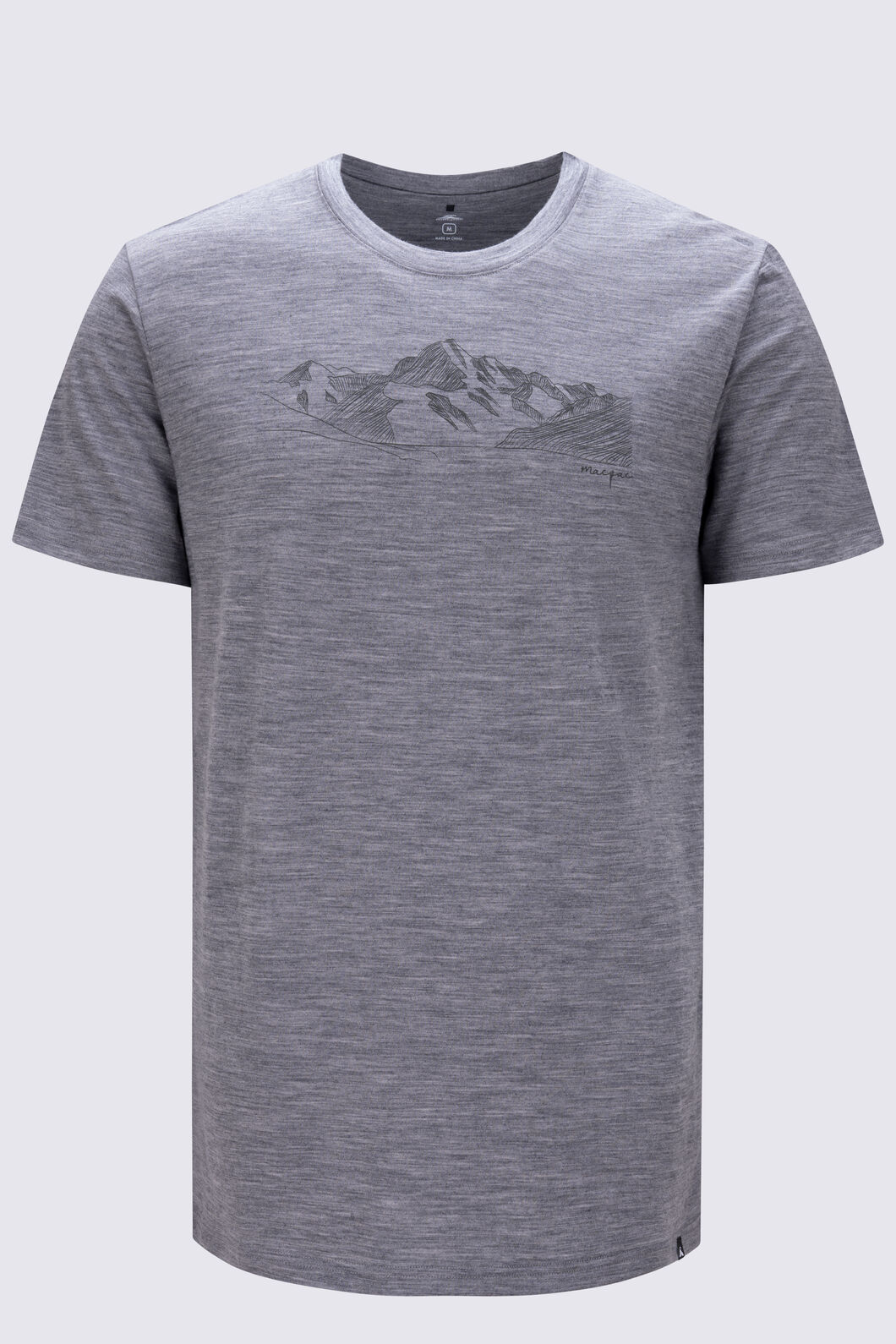 Macpac Men's Landscape Merino 180 T-Shirt, Grey Marle, hi-res