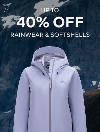 UP TO 40% OFF RAINWEAR & SOFTSHELLS