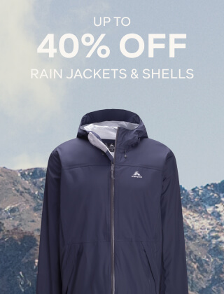 UP TO 40% RAIN JACKETS & SHELLS
