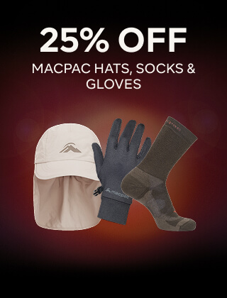 25% OFF MACPAC HATS, SOCKS & GLOVES