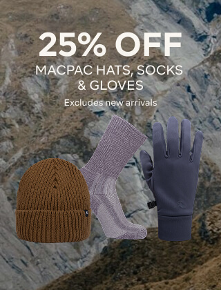 25% OFF MACPAC HATS, SOCKS & GLOVES