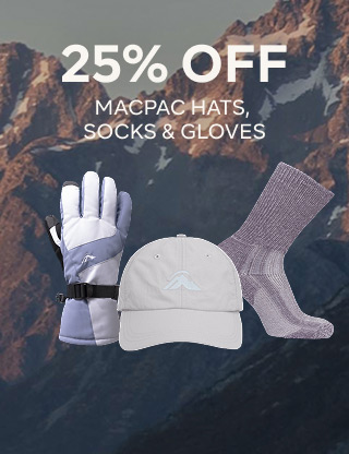 25% OFF MACPAC HATS SOCKS & GLOVES
