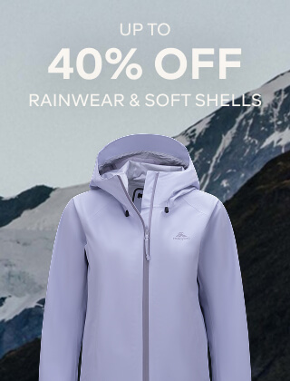 UP TO 40% OFF RAINWEAR & SOFTSHELLS