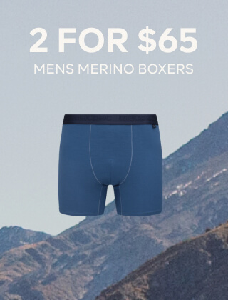 2 for $65 MENS MERINO BOXERS