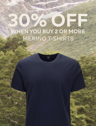 30% OFF WHEN YOU BUY 2 OR MORE MERINO T-SHIRTS
