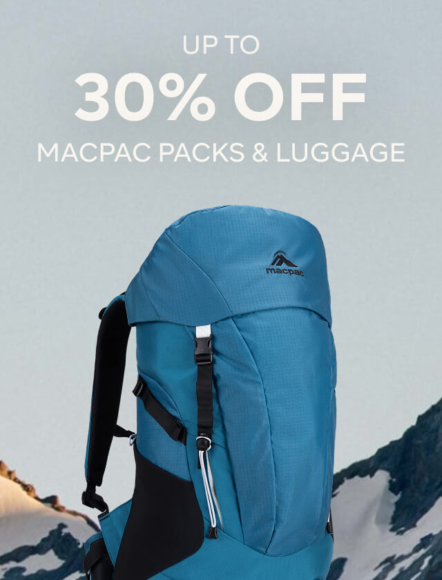 UP TO 30% OFF MACPAC PACKS & LUGGAGE