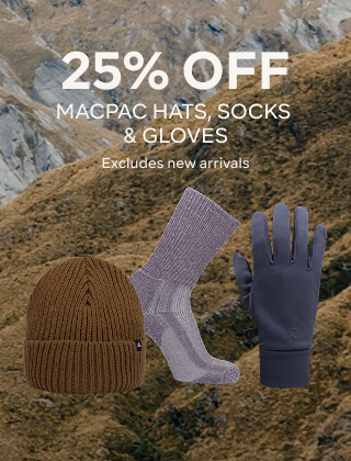 25% OFF MACPAC HATS, SOCKS & GLOVES