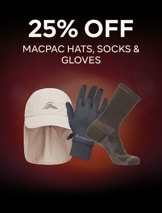 25% OFF MACPAC HATS, SOCKS & GLOVES