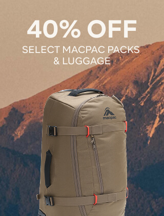 40% OFF SELECT MACPAC PACKS & LUGGAGE