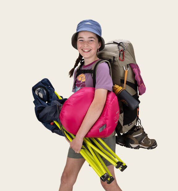 KID WITH HIKING GEAR