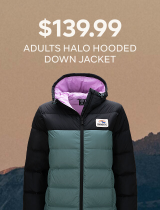 $139.99 ADULTS HALO HOODED DOWN JACKET