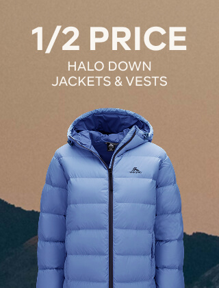1/2 PRICE HALO DOWN JACKETS & VESTS