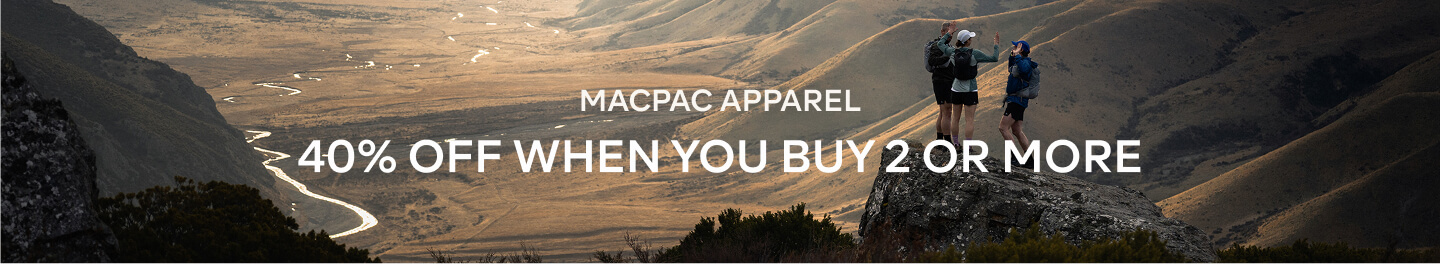UP TO 40% OFF MACPAC APPAREL WHEN YOU BUY 2 OR MORE