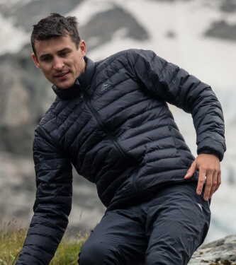 Person wearing a black macpac jacket
