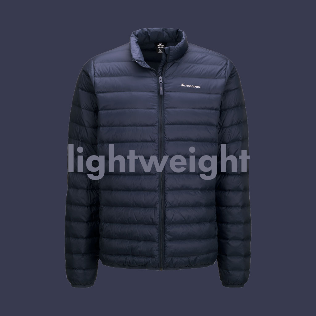 Navy Blue Uber Light Jacket with text reading: lightweight