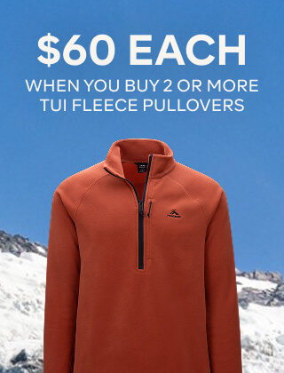 $60 EA WHEN YOU BUY 2 OR MORE TUI FLEECE PULLOVERS