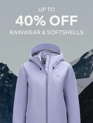 UP TO 40% OFF RAINWEAR & SOFT SHELLS