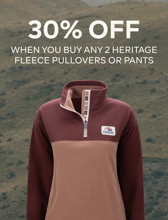 30% OFF WHEN YOU BUY 2 OR MORE HERITAGE FLEECE PULLOVERS OR PANTS