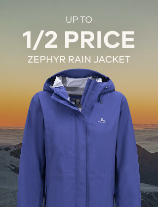 UP TO 1/2 PRICE ZEPHYR RAIN JACKET
