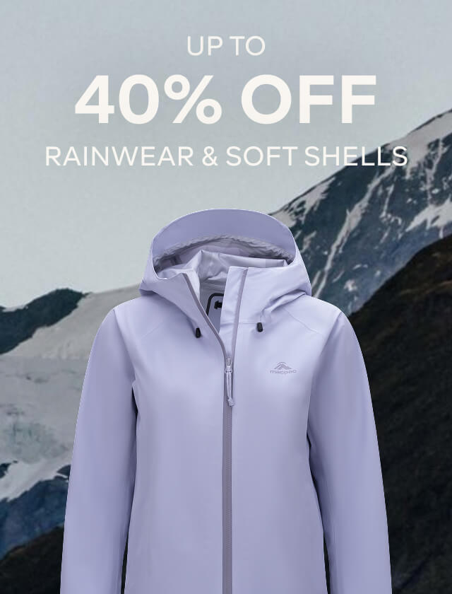 UP TO 40% OFF RAINWEAR & SOFTSHELLS