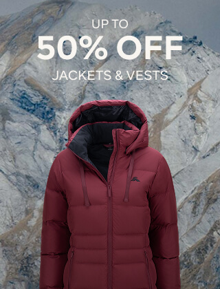 UP TO 50% OFF JACKETS & VESTS