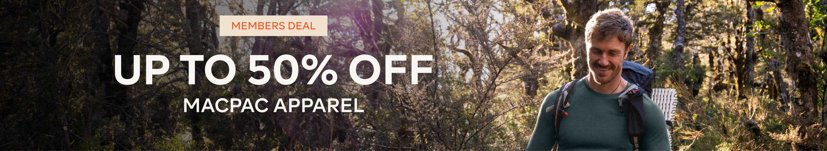 WINTER MEMBERS - UP TO 50% OFF MACPAC APPAREL
