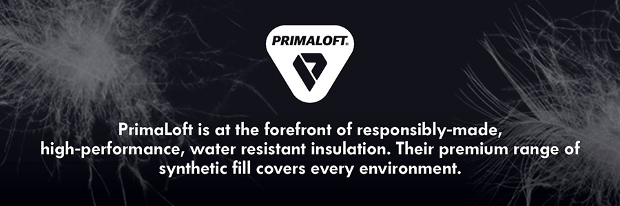 Primaloft, High performance water-resistant warmth, responsibly engineered from post-consumer recycled content