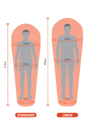 Sleeping Bag Size Chart Mummy Macpac