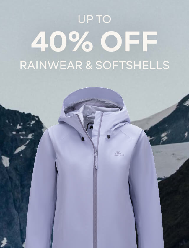 UP TO 40% OFF RAINWEAR & SOFTSHELLS