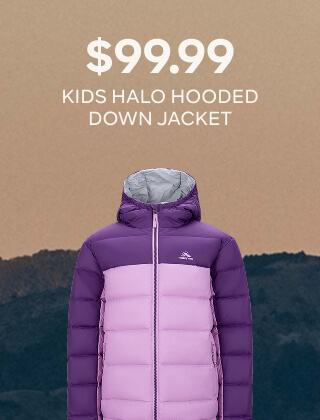 $99.99 KIDS HALO HOODED DOWN JACKET