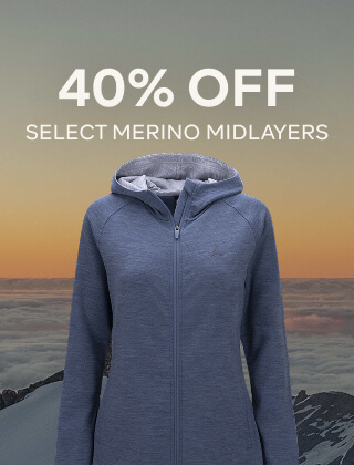 40% OFF SELECT MERINO MIDLAYERS